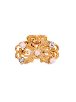 Крабик для волос «Морская сказка», бантик, 2.5 см, золотистый