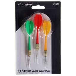Дротики для дартса ONLYTOP, 3 шт., металлический наконечник, вес 6 г, разноцветные