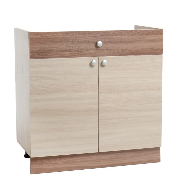 Шкаф напольный под мойку, 800×420×810 мм, цвет ясень шимо тёмный/светлый