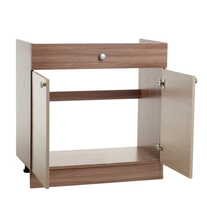 Шкаф напольный под мойку, 800×420×810 мм, цвет ясень шимо тёмный/светлый