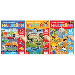 Книги с наклейками многоразовыми «Для мальчиков», набор 3 шт.