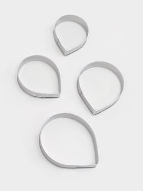 Формы для печенья Доляна «Лепестки розы», набор 4 шт., нержавеющая сталь, серебристые