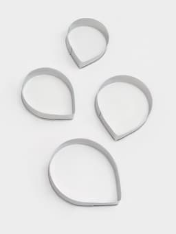 Формы для печенья Доляна «Лепестки розы», набор 4 шт., нержавеющая сталь, серебристые