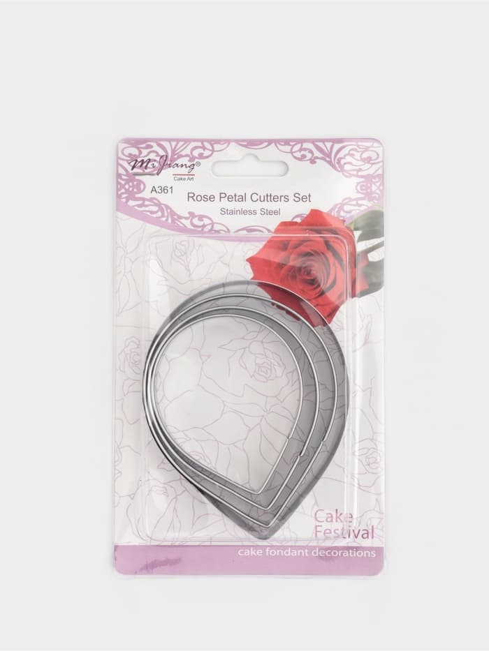Формы для печенья Доляна «Лепестки розы», набор 4 шт., нержавеющая сталь, серебристые