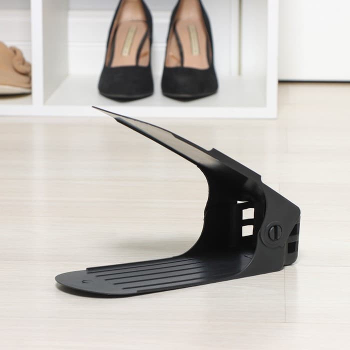 Подставка для хранения обуви регулируемая, 26×10×6 см, чёрная