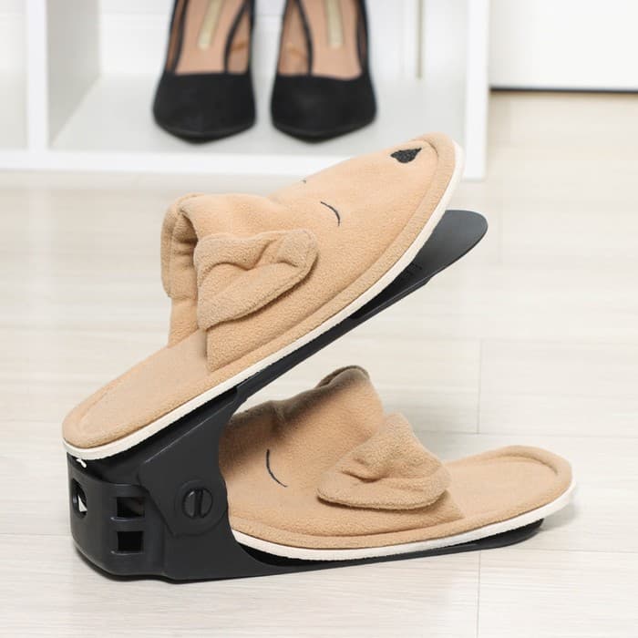 Подставка для хранения обуви регулируемая, 26×10×6 см, чёрная