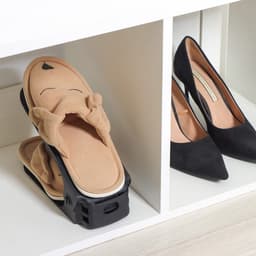 Подставка для хранения обуви регулируемая, 26×10×6 см, чёрная