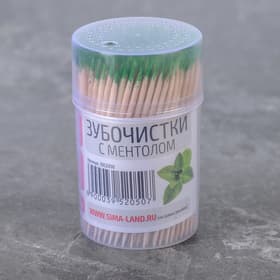 Зубочистки с ментолом Доляна, 270-280 шт., бамбук