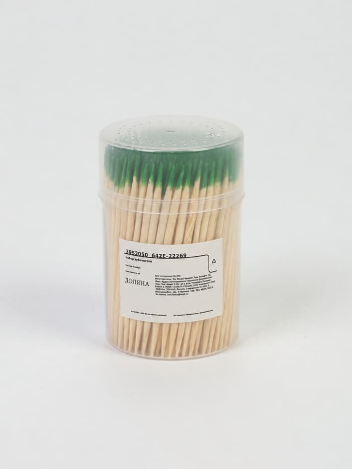 Зубочистки с ментолом Доляна, 270-280 шт., бамбук