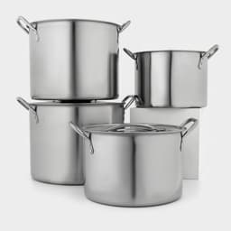 Набор кастрюль, 4 предмета: 6 л, 8.5 л, 11 л, 13.5 л, d=26/28/30 см, толщина металла 0.5 мм, нержавеющая сталь