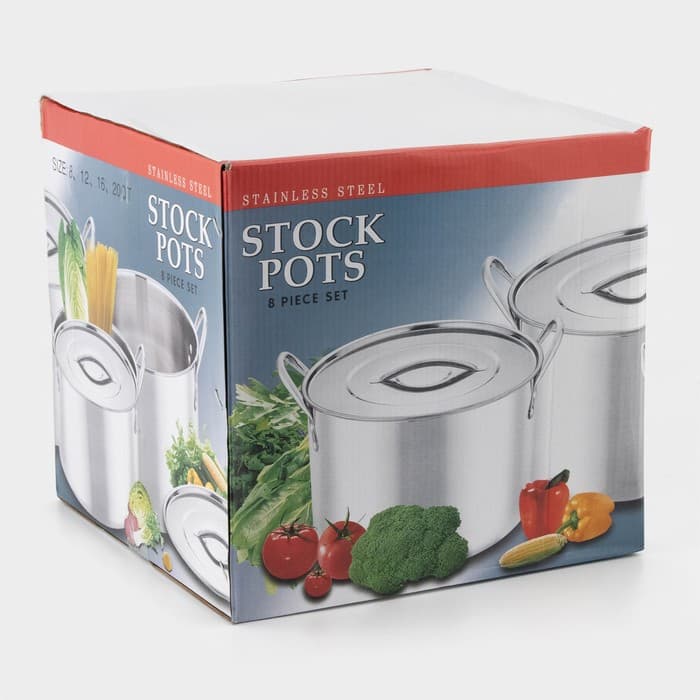 Набор кастрюль, 4 предмета: 6 л, 8.5 л, 11 л, 13.5 л, d=26/28/30 см, толщина металла 0.5 мм, нержавеющая сталь