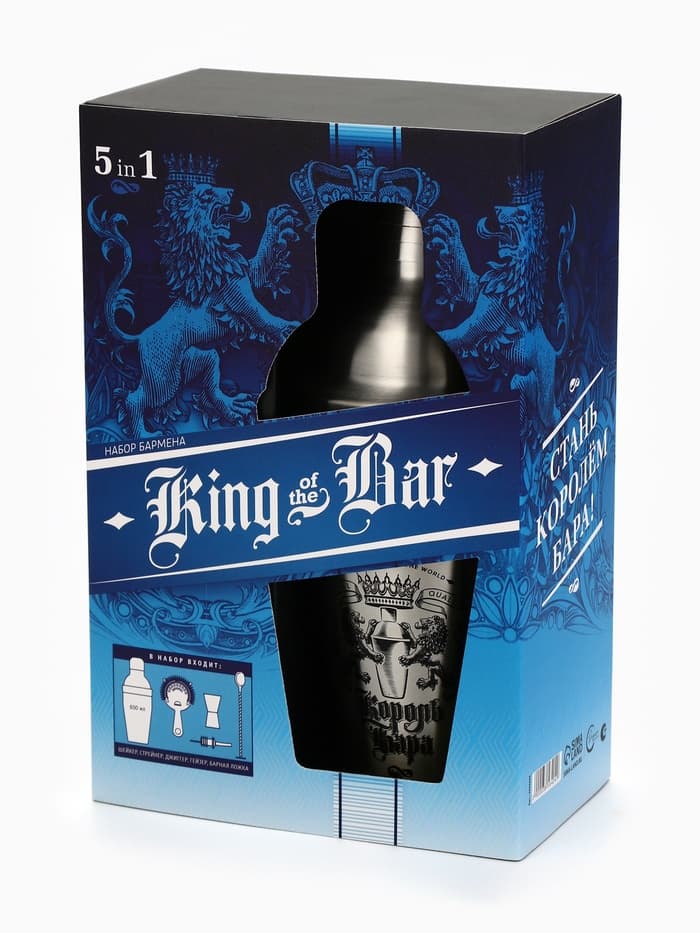 Набор для приготовления коктейлей «Король бара»: 5 предметов