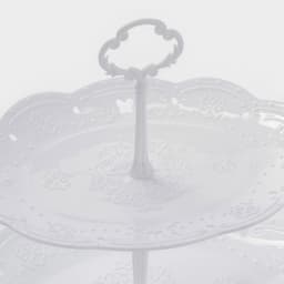 Этажерка для фруктов и десертов «Вивьен», 2 ярусная, пластик, овальная, 25.5×17,5/30×21.5 см, белая