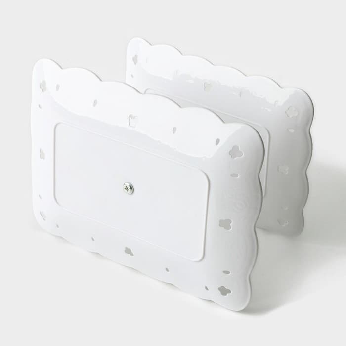 Этажерка для фруктов и десертов Доляна «Вивьен», 2 ярусная, пластик, прямоугольная, 22.5×16 см, 26.5×19 см, белая