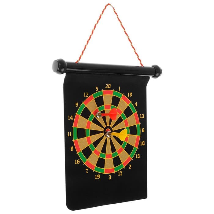 Дартс, магнитное полотно диаметром 20 см, 2 дротика