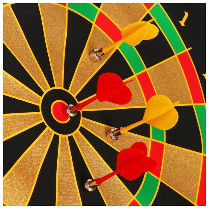 Набор для игры в дартс ONLYTOP, магнитное полотно диаметром 50 см, 6 дротиков