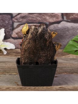 Фонтан настольный с подсветкой «Бронзовый Ганеша и лотосы», от сети, 22×13×13 см