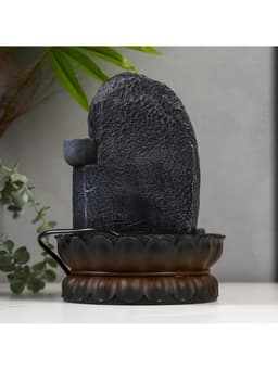 Фонтан настольный с подсветкой «Будда», от сети, серый мрамор, 30×20.5×20.5 см