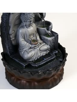 Фонтан настольный с подсветкой «Будда», от сети, серый мрамор, 30×20.5×20.5 см