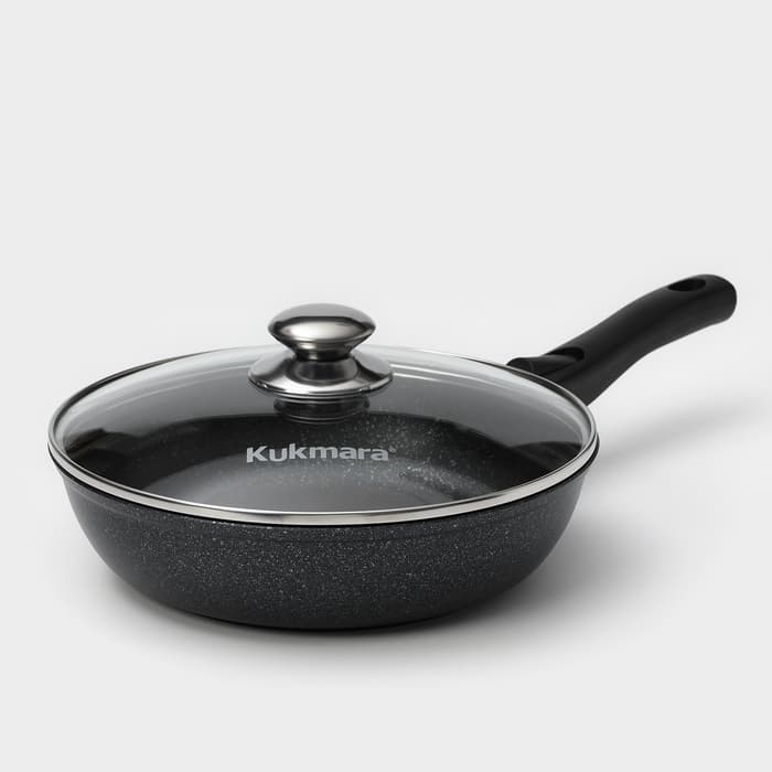 Набор посуды KUKMARA «Мраморная №3», 6 предметов, съёмная ручка, антипригарное покрытие, литой алюминий, литой алюминий