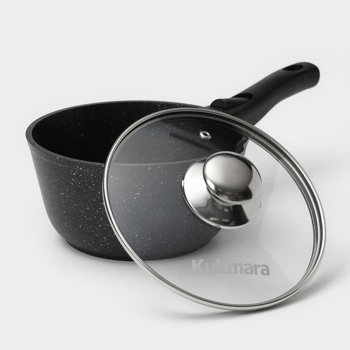 Набор посуды KUKMARA «Мраморная №3», 6 предметов, съёмная ручка, антипригарное покрытие, литой алюминий, литой алюминий