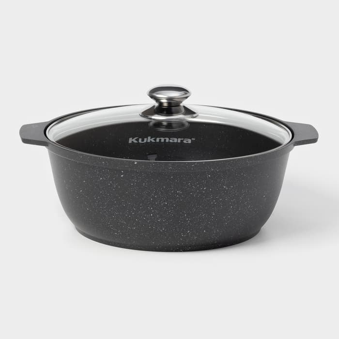 Жаровня KUKMARA, 4 л, d=28 см, h=10.5 см, антипригарное покрытие, серая