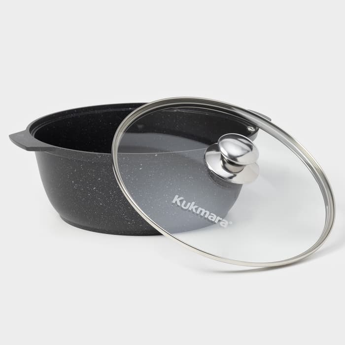 Жаровня KUKMARA, 4 л, d=28 см, h=10.5 см, антипригарное покрытие, серая