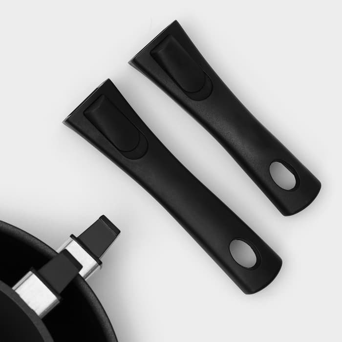 Набор посуды KUKMARA «Традиция №1», 3 предмета, антипригарное покрытие, чёрный