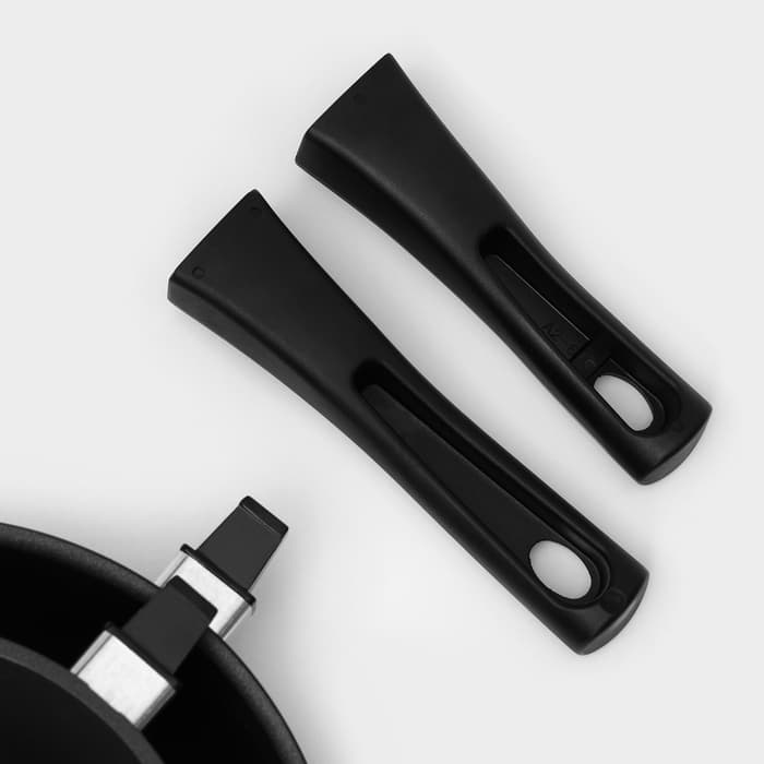 Набор посуды KUKMARA «Традиция №1», 3 предмета, антипригарное покрытие, чёрный