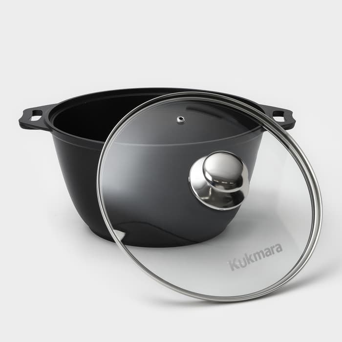 Набор посуды KUKMARA «Традиция №1», 3 предмета, антипригарное покрытие, чёрный