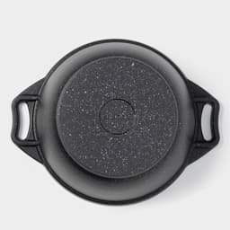 Кастрюля KUKMARA «Мраморная», 2 л, d=22 см, h=15.5 см, стеклянная крышка, антипригарное покрытие, литой алюминий, серый