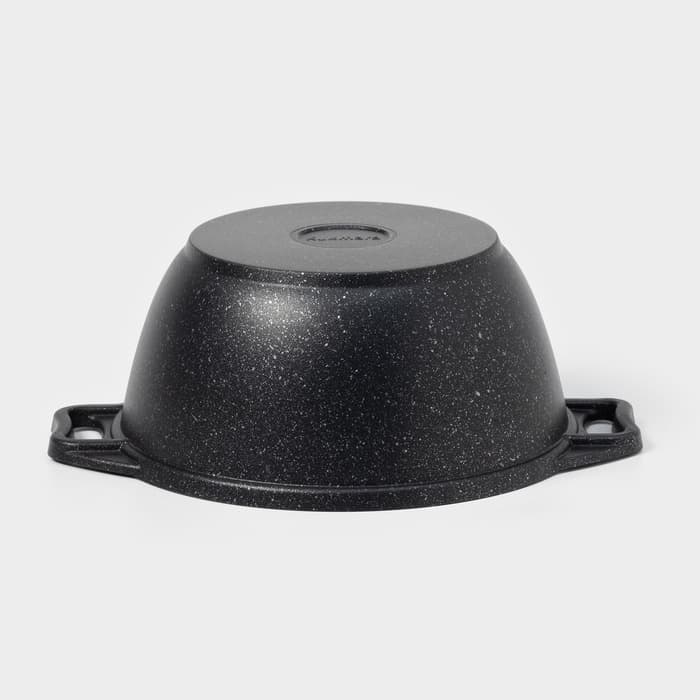 Кастрюля KUKMARA «Мраморная», 2 л, d=22 см, h=15.5 см, стеклянная крышка, антипригарное покрытие, литой алюминий, серый