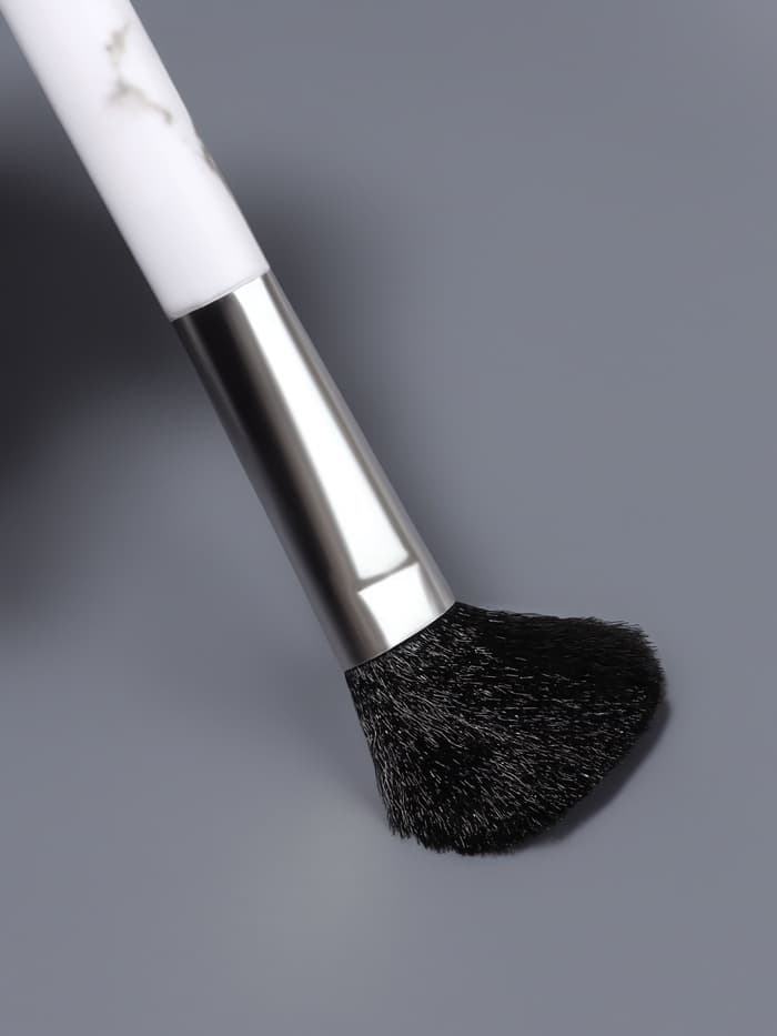 Набор кистей для макияжа «Мрамор», 5 предметов, белый, чёрный