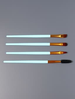 Набор кистей для макияжа COLOR POWER, 4 шт., бирюзовый, золотистый