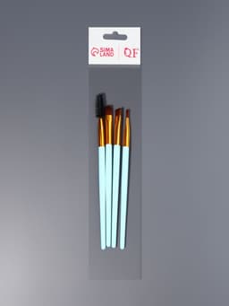 Набор кистей для макияжа COLOR POWER, 4 шт., бирюзовый, золотистый