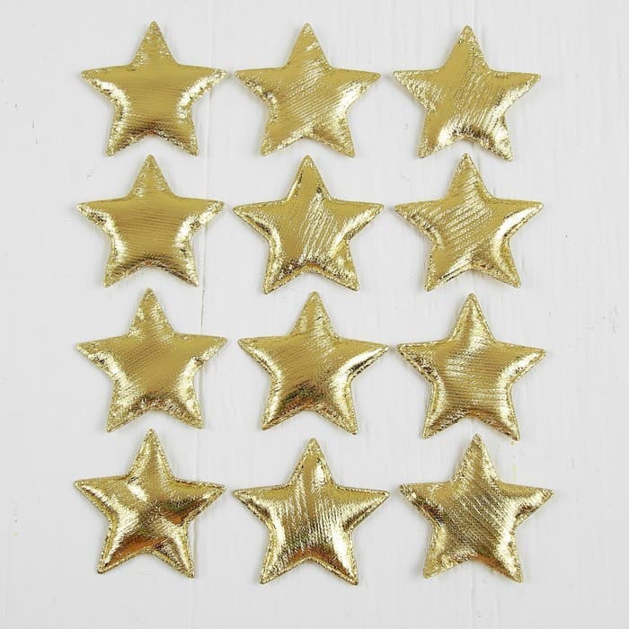 Звёздочки золотые декоративные 12 шт., 5.5×5.5 см