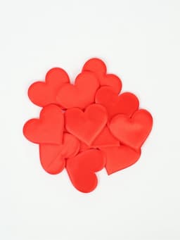 Сердечки декоративные, набор 12 шт., 6.5×5 см, красные