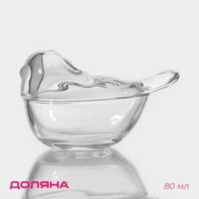 Ёмкость для варенья и мёда Доляна «Синичка», 80 мл, 12×7×5.5 см, стекло, прозрачная