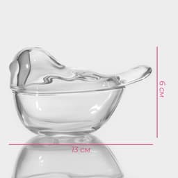 Ёмкость для варенья и мёда Доляна «Синичка», 80 мл, 12×7×5.5 см, стекло, прозрачная