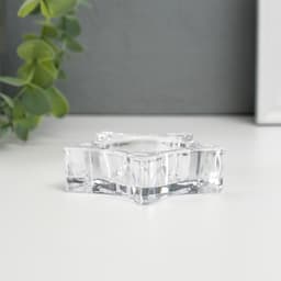 Стеклянный подсвечник на 1 свечу «Звезда», 7.5×7.5×2 см