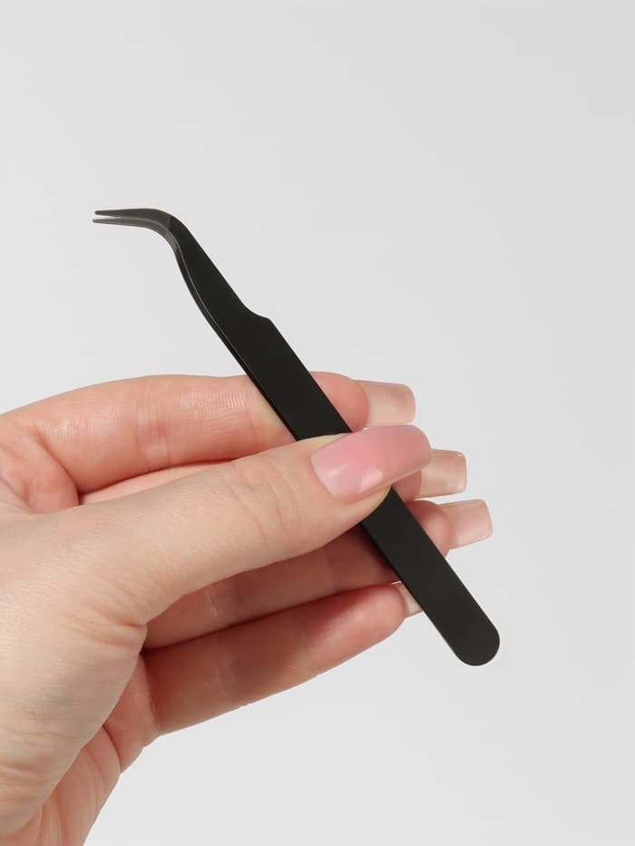 Пинцеты для наращивания ресниц, набор - 2 шт., 12.5 см, чёрные