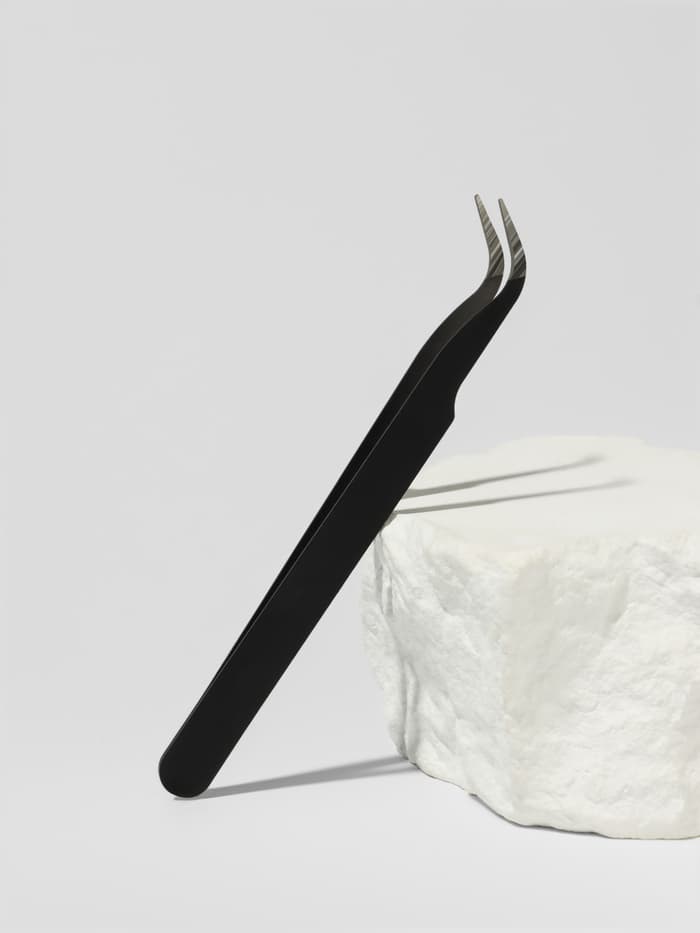 Пинцеты для наращивания ресниц, набор - 2 шт., 12.5 см, чёрные