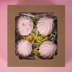 Коробка сборная без печати крышка-дно бурая с окном 14.5×14.5×6 см