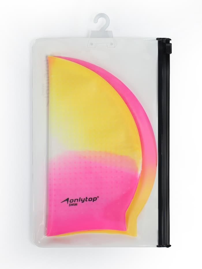 Шапочка для плавания ONLYTOP, силиконовая, обхват 54-60 см, цвета МИКС
