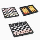 Набор классических игр 3 в 1 «Шахматы, шашки, нарды», компактный размер 19×19 см