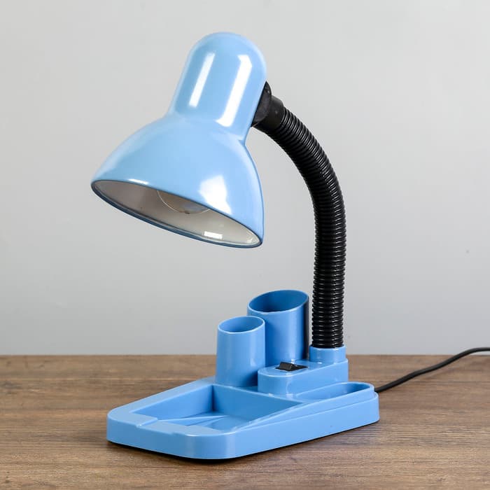 Лампа настольная «Мудрец» Е27 40W, 220 В синий 18×11.5×33 см RISALUX