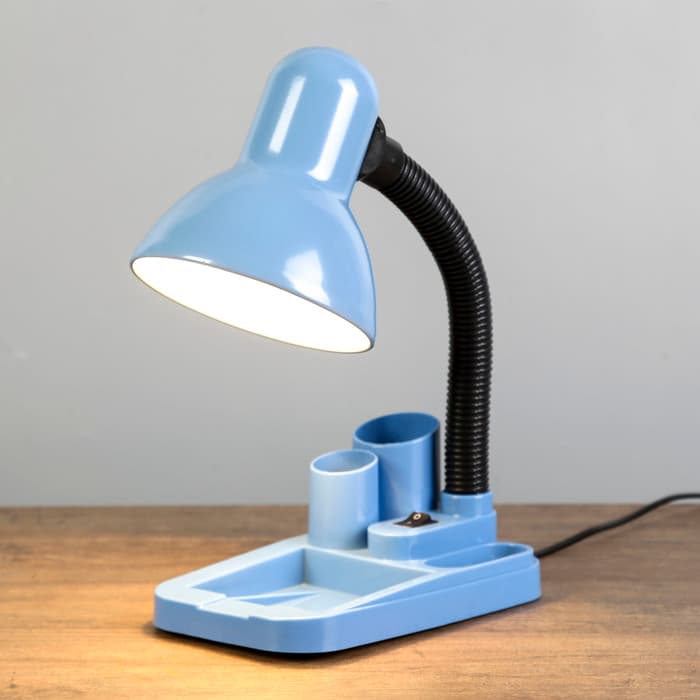 Лампа настольная «Мудрец» Е27 40W, 220 В синий 18×11.5×33 см RISALUX