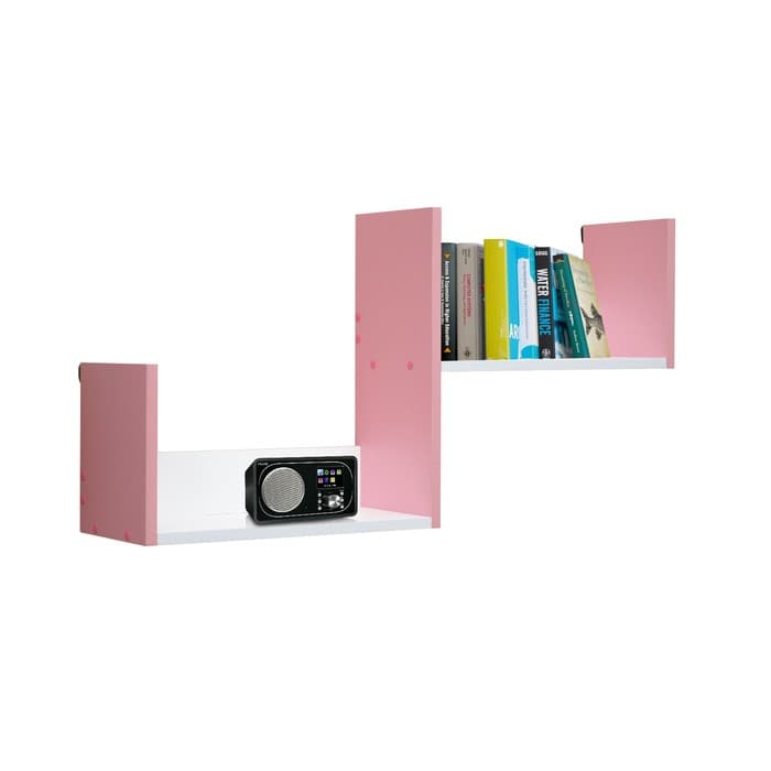 Полка навесная №3, 900×200×450 мм, цвет белый/свело-розовый