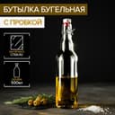 Бутылка, 500 мл, с бугельным замком, стекло, прозрачная