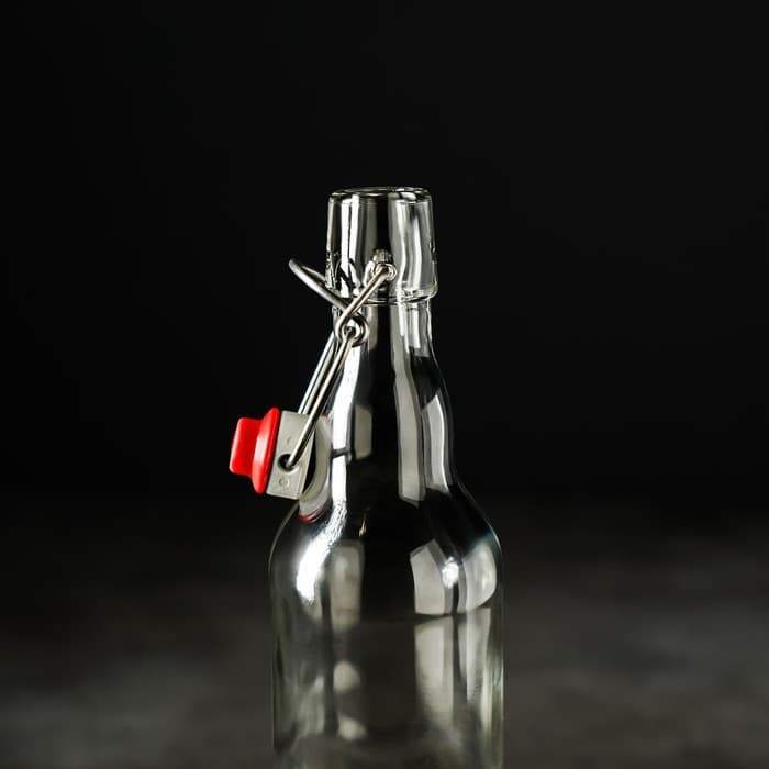 Бутылка, 500 мл, с бугельным замком, стекло, прозрачная
